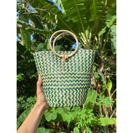 Purun Bag with Rattan Handle