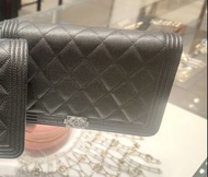 Boy Chanel woc wallet on chain 黑色 牛皮 復古銀扣 AP1117