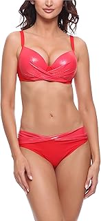 P65425EB Women's Bikini Set, Glossy red, 34E
