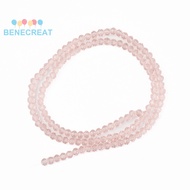BENECREAT 10strands Glass Beads Strands Faceted Rondelle Pink 4x3mm Hole: 0.9mm about 105-110pcs/str