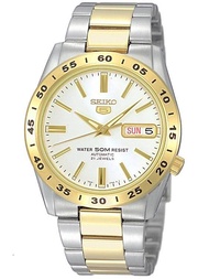 Karnvera Shop นาฬิกาข้อมือผู้ชาย Seiko Mens 5 Automatic Watch Silver/Gold Stainless Steel Strap  รุ่น SNKE04K1
