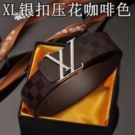 Lv Belt Men's New Style Genuine Leather Top Layer Automatic Buckle Casual Fashion Belt 4.0cm