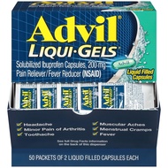 Liqui-Gels Pain Reliever/Fever Reducer, Solubilized Ibuprofen 200mg, 2/Packet, 50 Packets/Box (01690