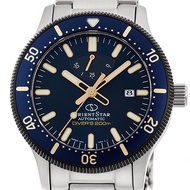 ORIENT STAR Diver 200m Mechanical Sports Watch (Blue-Gold) - (RE-AU0304L) - Certified with Upgraded Click Spring