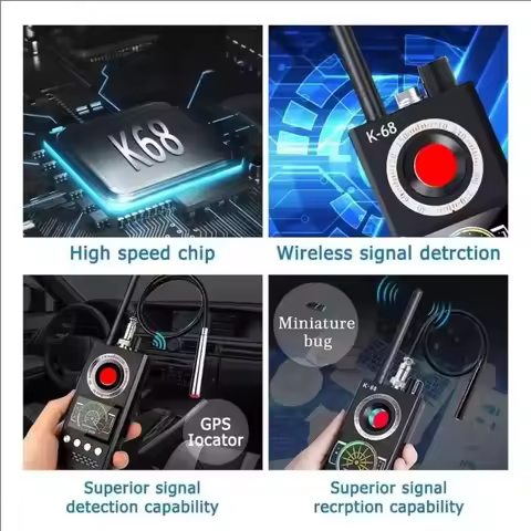 Professional Anti Spy Camera Detector K68 Bug Scanner Security Protection RF Signal Cam Hidden Gadge