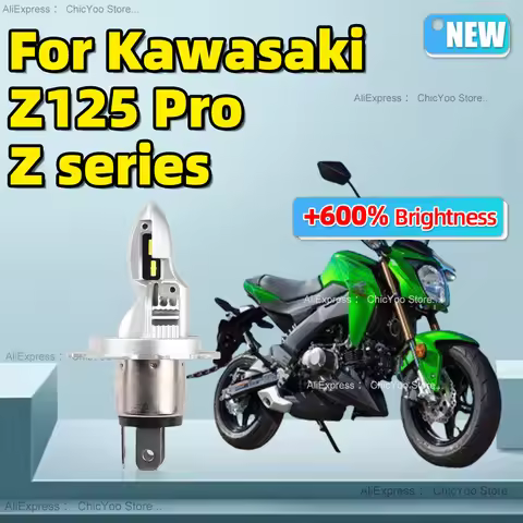 1Pcs Wireless H4 LED Headlight Motorcycle 6000K 15000LM Motorbike Lights Bulbs Plug and Play For Kaw