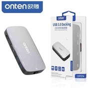 Onten 5202B 5 in 1 USB to VGA + HDTV + Gigabit Ethernet + Two USB3.0 Ports Multi-function HUB Conver