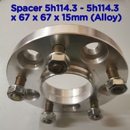 Spacer 5h114.3 - 5h114.3x 67 x 67 x 15mm(Alloy) 2pcs