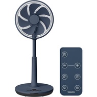 [山善] 扇風機 リビング (日本電産製 DCモーター搭載) 静音 リモコン付き 左右自動首振り 風量切替12段階 入切タイマー付 ネイビー YLX-AED30(NV)