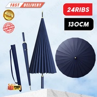 24 Ribs Long Handle Big Umbrella Anti-UV Sun Rainstorm Protector Large Surface Parasol / Payung Besa