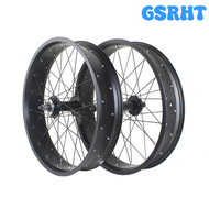 GSRHT Fat Bike Wheel 26 Inch Rim 20 24 Fatbike 26x4.0 20x4.0 24x4.0 Tire Snowbike Super-wide Wheelset Bicycle BSDBE