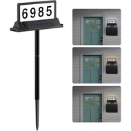 Solar Address Sign for House Numbers – Dual-Sided LED & Dual-Sided Solar Panels, 3 Color Modes, IP65