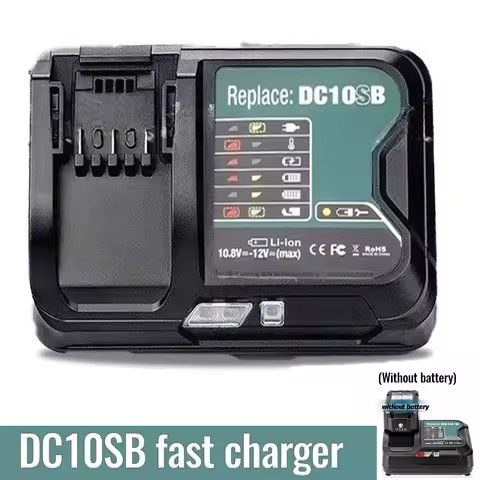 DC10SB Fast Lithium Battery Charger for Makita DC10WD / DC10WC / BL1015 / BL1016 / BL1021B / BL1041B