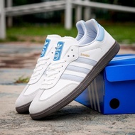 READY STOCK SNEAKER ADIDAS SAMBA ORIGINAL HALLO BLUE SOL GUM - SEPATU ADIDAS SAMBA ICE BLUE CASUAL P