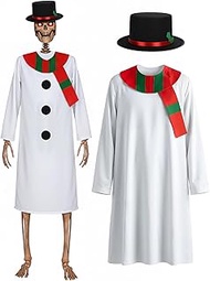 12 ft Skeleton Outfit Accessories Skeleton Snowman Suit and Hat Set 12ft Christmas Skeletons Costume