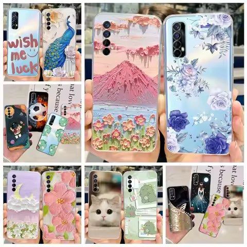 For Realme 7 Global Case Realme7 5G New Fashion Painetd Cover Clear Silicone Phone Cases For Realme 