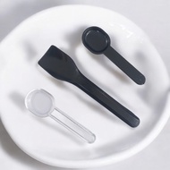 100pcs Dessert Spoon Pudding Spoon Ice Cream Party Disposable Plastic Spoon Black and Transparent Di