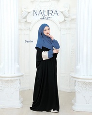 Gamis Abaya Naura Set Kerudung Bahan Crinkle