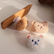 INS Cute Anime Plush Cartoon Round Universal Mobile Phone Ring Holder fold Stand Bracket Mount For P