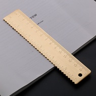15cm Brass Ruler Double Scale Inch Retro Ruler Metal Wave Ruler Lettering 15cm Measuring Ruler