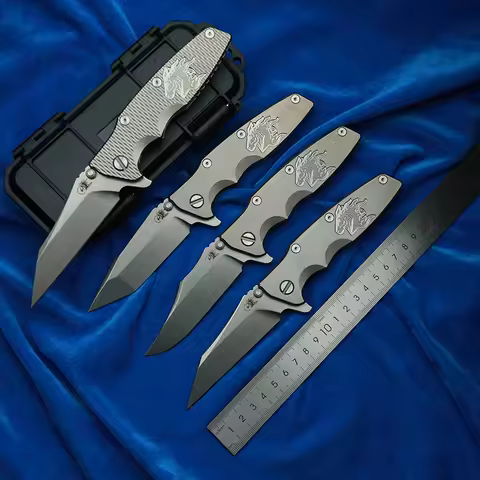 LEMIFSHE N690 Eklipse folding knife Titanium Handle Ceramic Bearing Folding Knife Tactical Pocket Ca