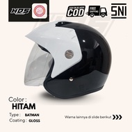 Adult Bogo Helmet HDS Helmet SNI Batman White Glossy Half Face Retro Men Wanita (2)