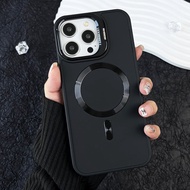 PKU STORE Camera Stand Magnetic SoftCase for iphone 15 Pro Max 13 11 14 Pro 12 Pro
