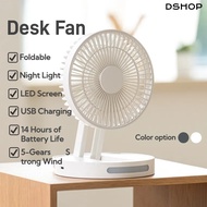 Desktop Fan,Table fan,Foldable Fan, usb Charging Portable Fan, Night Light Desktop Fan