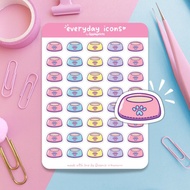Feed Pet Reminder Food Bowl Pet Care Chores Cute Icons Matte Planner Stickers by Appleprints