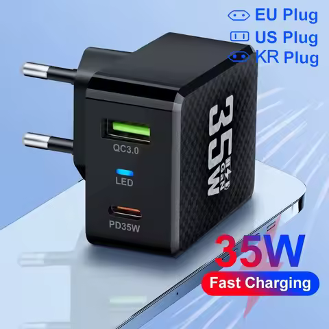 35W GaN USB Type C Charger Tablet Fast Charger QC3.0 PD3.0 Charge Adaper For Iphone 15 Xiaomi Poco F