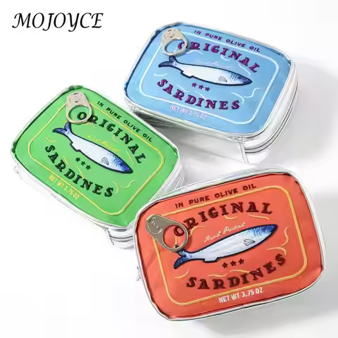Wacky Cute Cosmetic Bags Large Capacity Sardine Can Styling Organizer Pocke For Girls Daily Travel O