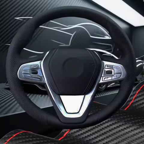Custom Carbon Fiber Leather Car Steering Wheel Cover For BMW G30 530i 540i 520d 530e 2016-2018 G32 G