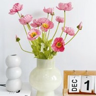 1pc/2pcs/4pcs Artificial Poppy Flowers, 59cm Length, 4 Flowers Per Stem, Minimalist Modern Style, Be