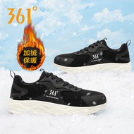 361 Men's Shoes Fleece Lining Winter Thickened Warm Shoes New Style Sports Shoes Men Leather Waterpr