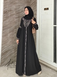 KV.GROSIR Dress Gamis ZAHRA Crinkle Airflow Bordir Premium Terbaru | Dress Wanita Polos Mix Bordir B