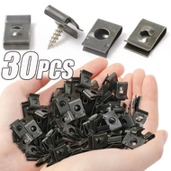 30PCS Universal Metal U-Type Screw Clip Car Bumper Fender Fastener Base Auto Fastener Clamp Fastener