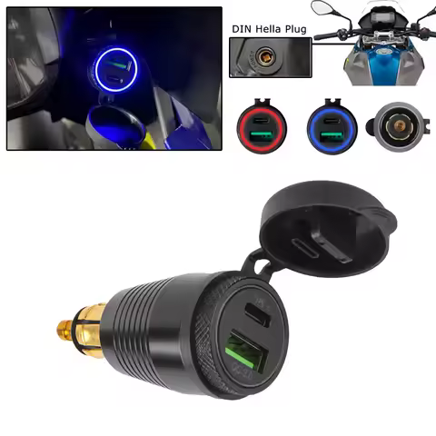 QC3.0 Quick Charge USB Power Adapter DIN Socket For BMW R9T R1200RT R1250GS Adventure LC F650GS F850
