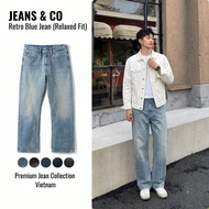Men's BLUE RETRO JEANS Jeans - JEANS & CO - Washed BLUE Straight Jeans