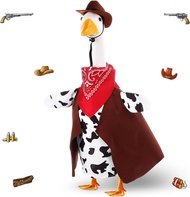 Porch Goose Outfit Western Cowboy Lawn Costume Plastic Goose Clothing Western Theme Party for 23" / 