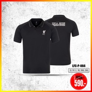 โปโล เสื้อ เสื้อโปโล ลิขสิทธิ์ แท้ ลิเวอร์พูล Liverpool เสื้อชาย รุ่นLFC084 ดำ แดงเข้ม