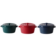 K9Ceramic Casserole with Lid 1600Ml Ceramic Bakeware Soup Bowl