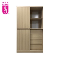 SEA HORSE Wardrobe with 3 Sliding Doors with 4 Drawers! YHT-WAR-N-4804