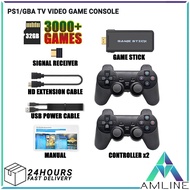 HD TV Game Stick Video Game Console TV Stick 32G Built in 3000 Games PS1 Arcade Emulators with Contr