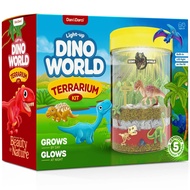 Dino World Terrarium Kit for Kids - LED light in Lid Dinosaur Easter Toys for Boys &, Girls Age 3, 4