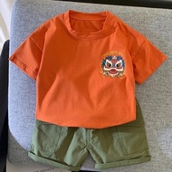 Littlemoko- barongsai Oren & White Imported Boys' Clothes Suit