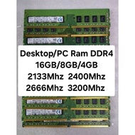 Desktop / PC Ram DDR4 16GB / 8GB / 4GB 2133Mhz 2400Mhz 2666Mhz 3200Mhz