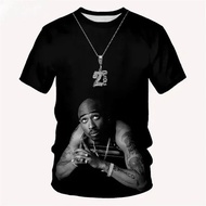 New Rapper Tupac Shakur 2Pac 3D Print T-Shirt Men Women Short Sleeve T Shirts Oversized Fashion Hara