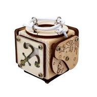 Busy cube - wooden baby fidget toy, montessori travel activity