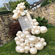 133 chiếc/50 chiếc (5in) Bóng bay cao su trắng ngọc trai, Thích hợp cho sinh nhật, đám cưới, tiệc cô