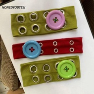 NONEDYODYE9I Button Hairband, Large Button Vintage Style Elastic Hairband, Y2K Sweat Absorbing Sweet